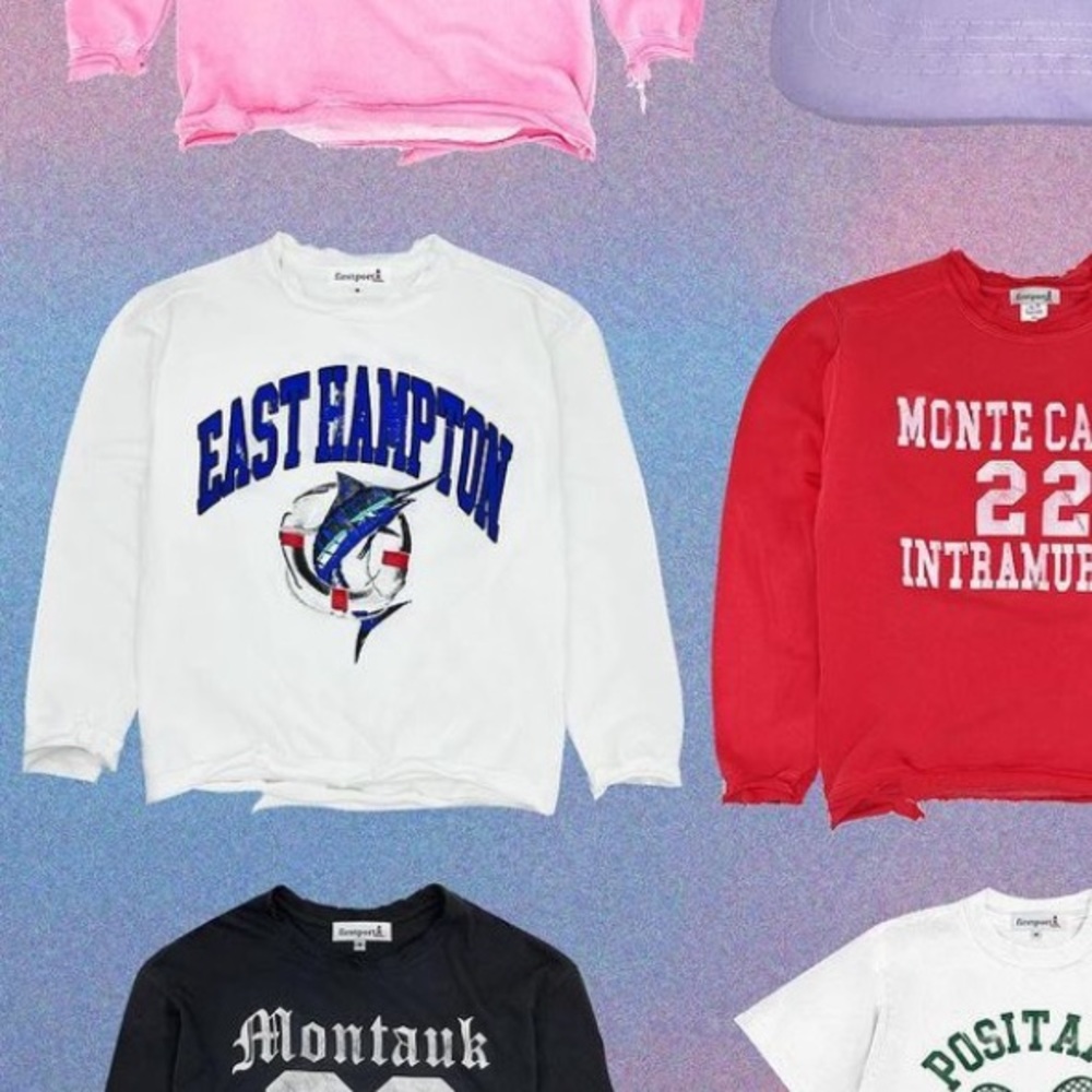 East Hampton NY Fish Sweatshirt - White